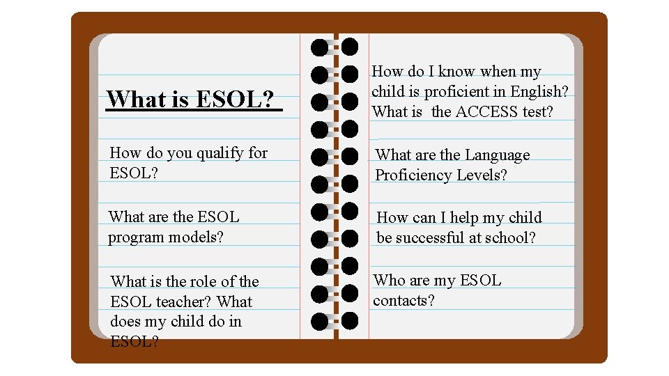 1 What is ESOL? How do I know when my child is proficient in