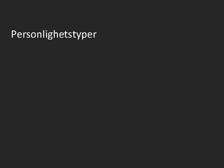 Personlighetstyper 