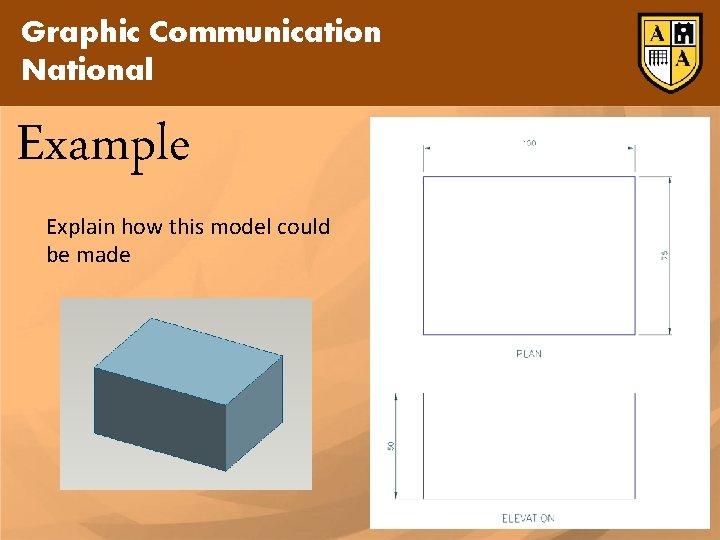 Graphic Communication National Example Explain how this model could be made 