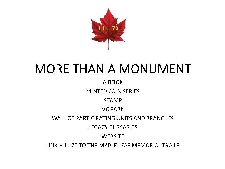 HILL 70 MORE THAN A MONUMENT A BOOK MINTED COIN SERIES STAMP VC PARK