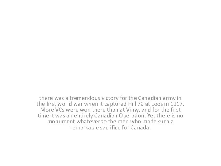 there was a tremendous victory for the Canadian army in the first world war