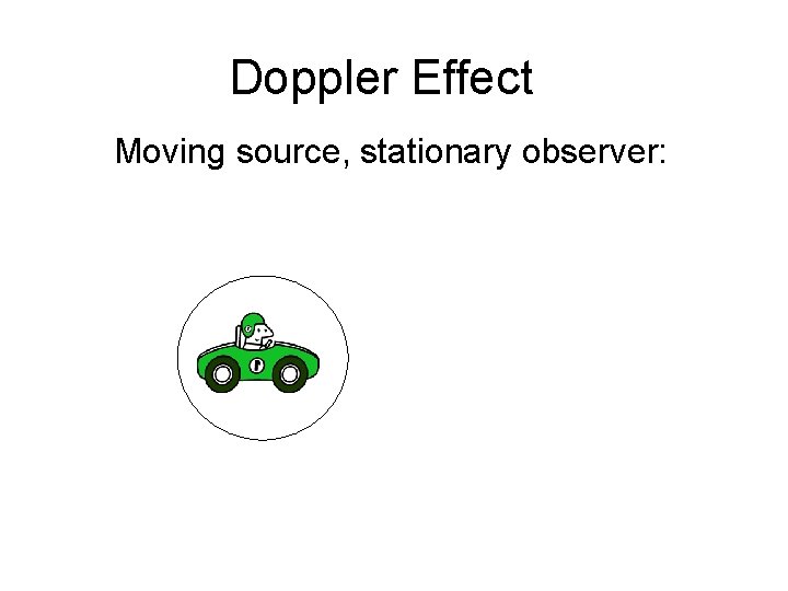 Doppler Effect Moving source, stationary observer: 