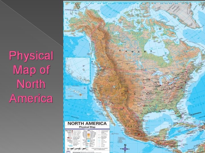Physical Map of North America 