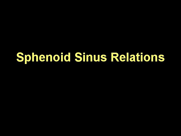 Sphenoid Sinus Relations 