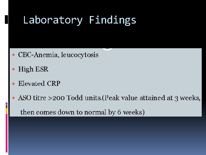 Laboratory Findings Laboratory Findings