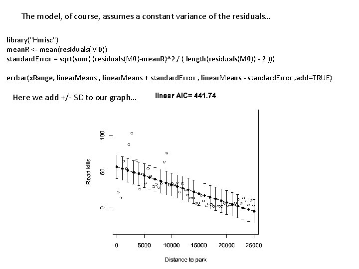 The model, of course, assumes a constant variance of the residuals… library("Hmisc") mean. R