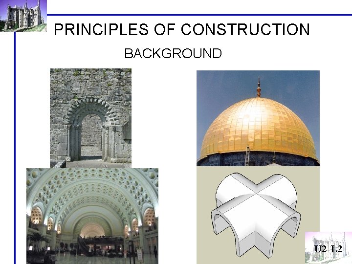 PRINCIPLES OF CONSTRUCTION BACKGROUND U 2 -L 2 PRINCIPLES OF CONSTRUCTION BACKGROUND U 2 -L 2