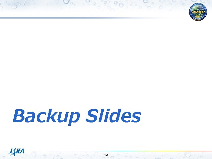 Backup Slides 16 