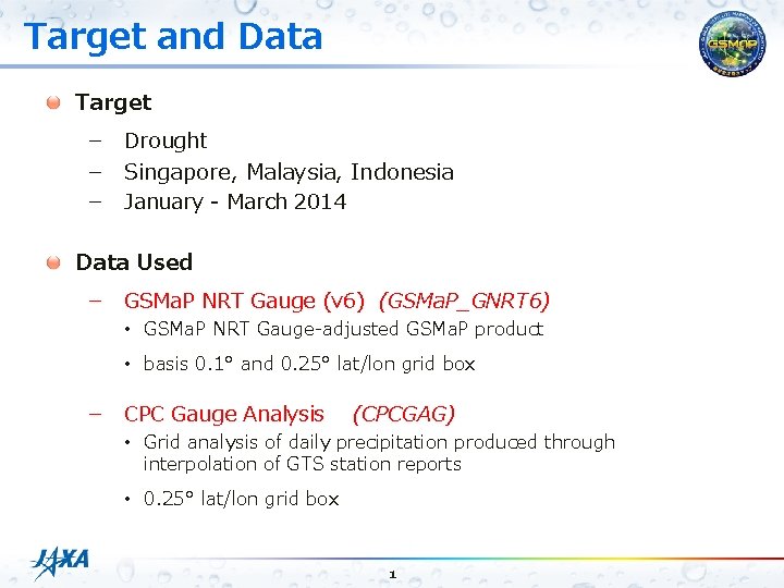 Target and Data Target － Drought － Singapore, Malaysia, Indonesia － January - March