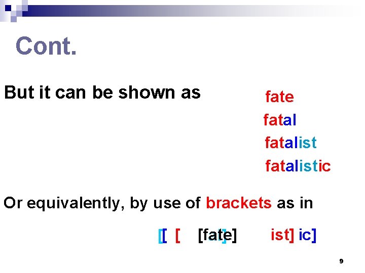 Cont. But it can be shown as fate fatalistic Or equivalently, by use of Cont. But it can be shown as fate fatalistic Or equivalently, by use of