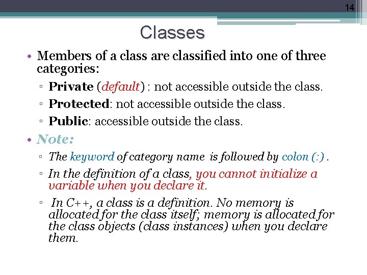 CS 1201 Programming Language 2 Classes and objects