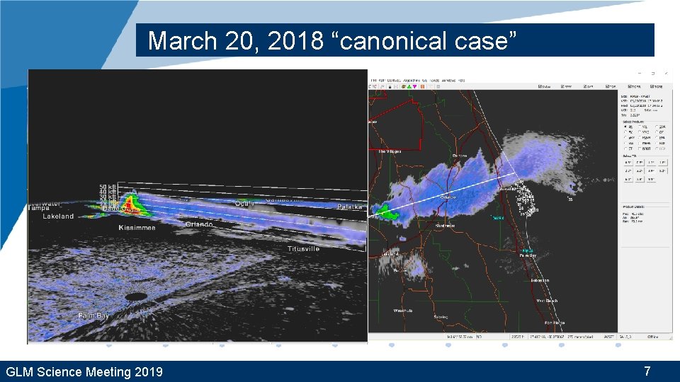 March 20, 2018 “canonical case” GLM Science Meeting 2019 7 