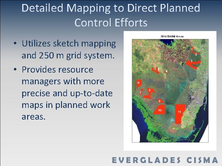 Detailed Mapping to Direct Planned Control Efforts • Utilizes sketch mapping and 250 m