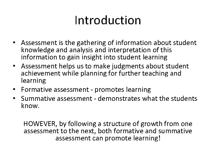 Assessment more than a grade Sarah Mc Donald