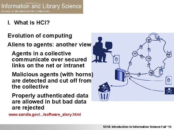 I. What is HCI? Evolution of computing Aliens to agents: another view Agents in