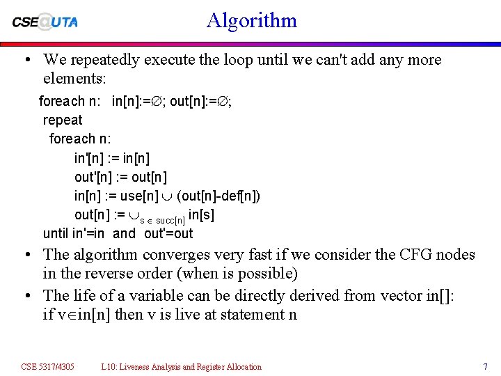 Algorithm • We repeatedly execute the loop until we can't add any more elements: Algorithm • We repeatedly execute the loop until we can't add any more elements: