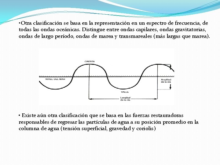  • Otra clasificación se basa en la representación en un espectro de frecuencia,