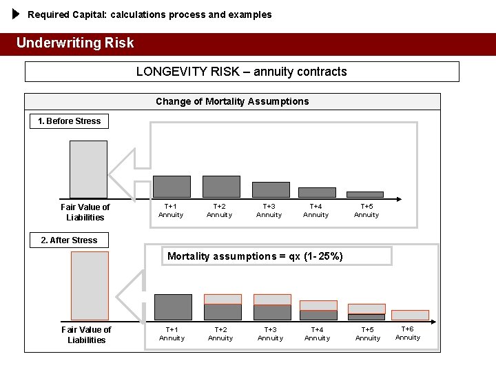 Required Capital: calculations process and examples Underwriting Risk LONGEVITY RISK – annuity contracts Change