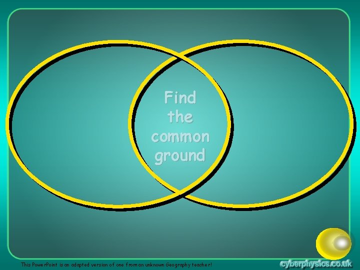 Find the common ground This Power. Point is an adapted version of one from