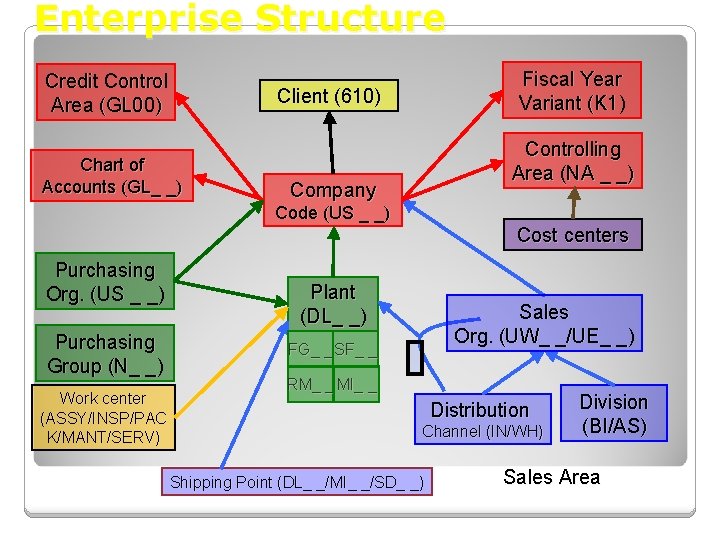 Enterprise Structure Credit Control Area (GL 00) Fiscal Year Variant (K 1) Client (610) Enterprise Structure Credit Control Area (GL 00) Fiscal Year Variant (K 1) Client (610)