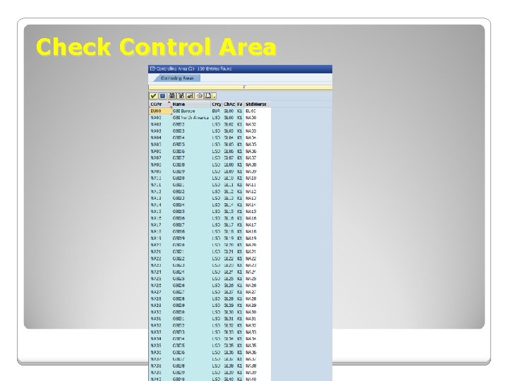 Check Control Area Check Control Area