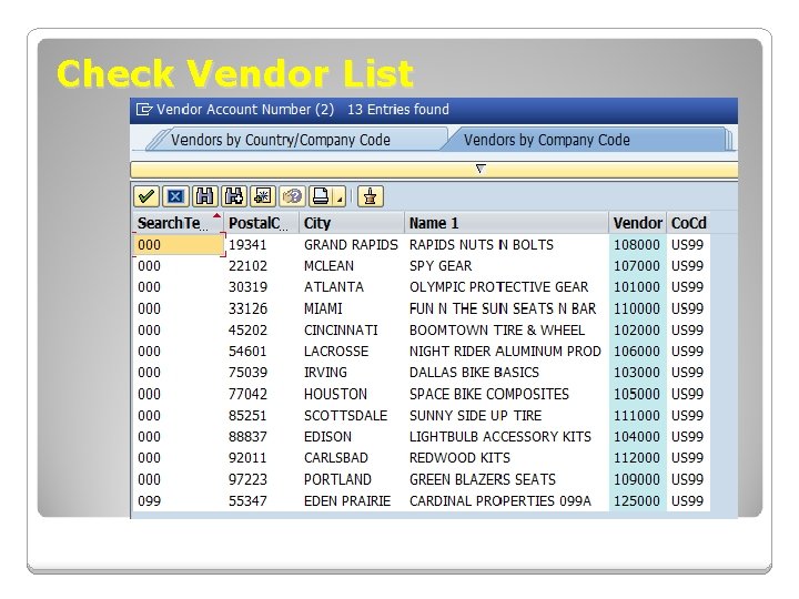 Check Vendor List Check Vendor List