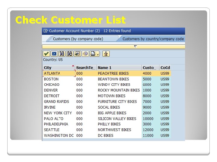 Check Customer List Check Customer List