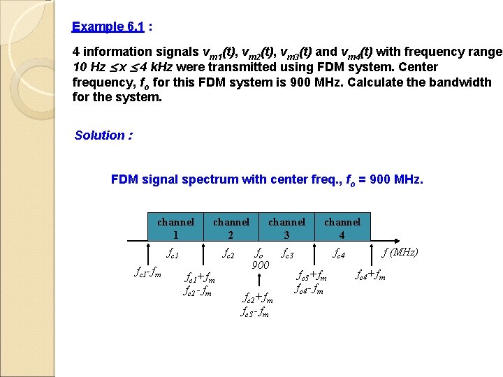 Example 6. 1 : 4 information signals vm 1(t), vm 2(t), vm 3(t) and