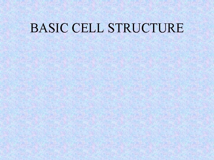 BASIC CELL STRUCTURE 