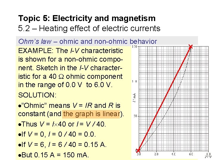Topic 5: Electricity and magnetism 5. 2 – Heating effect of electric currents Ohm’s