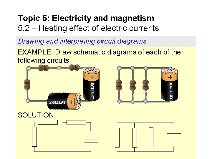 Topic 5: Electricity and magnetism 5. 2 – Heating effect of electric currents Drawing