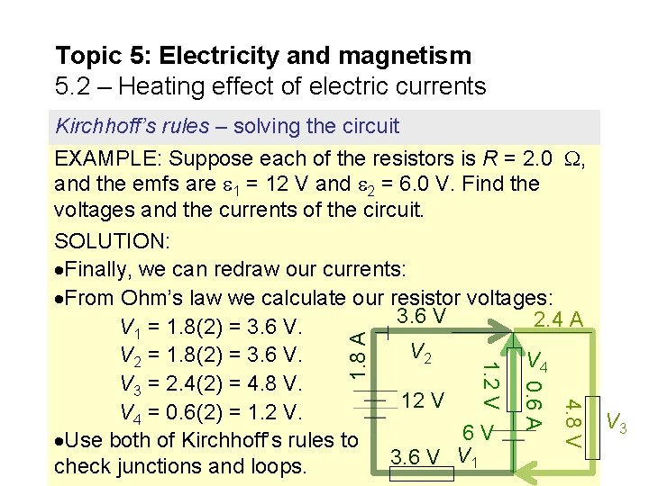 Topic 5: Electricity and magnetism 5. 2 – Heating effect of electric currents 4.