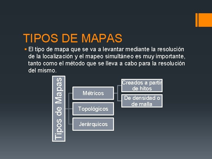 TIPOS DE MAPAS Tipos de Mapas § El tipo de mapa que se va