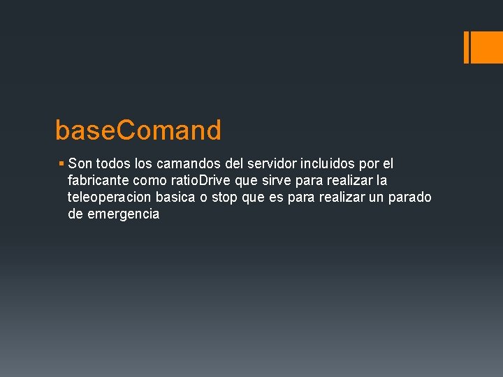 base. Comand § Son todos los camandos del servidor incluidos por el fabricante como