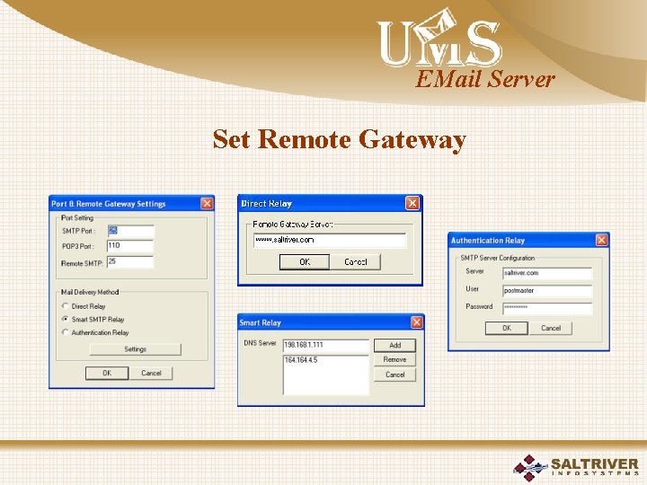 EMail Server Set Remote Gateway 