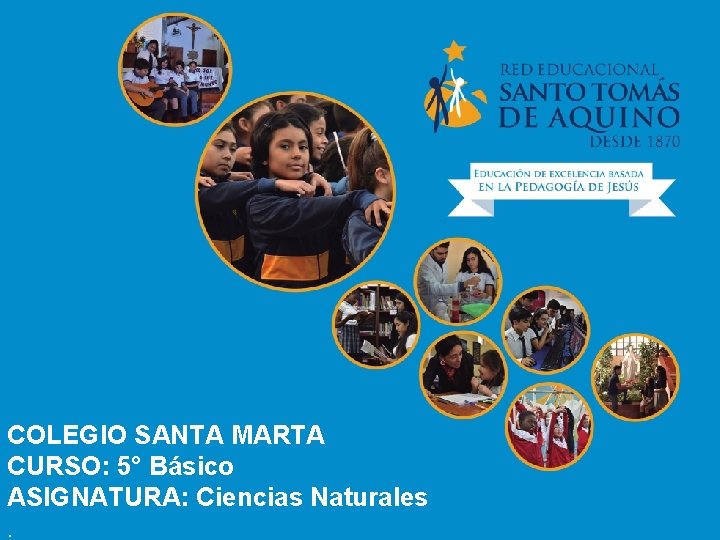 COLEGIO SANTA MARTA CURSO: 5° Básico ASIGNATURA: Ciencias Naturales. 