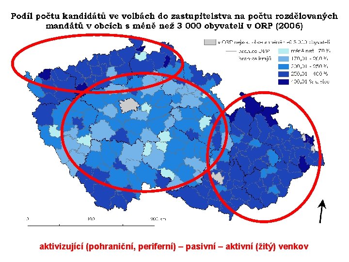 aktivizující (pohraniční, periferní) – pasivní – aktivní (žitý) venkov 