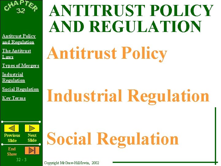 Antitrust Policy and Regulation The Antitrust Laws ANTITRUST POLICY AND REGULATION Antitrust Policy Types