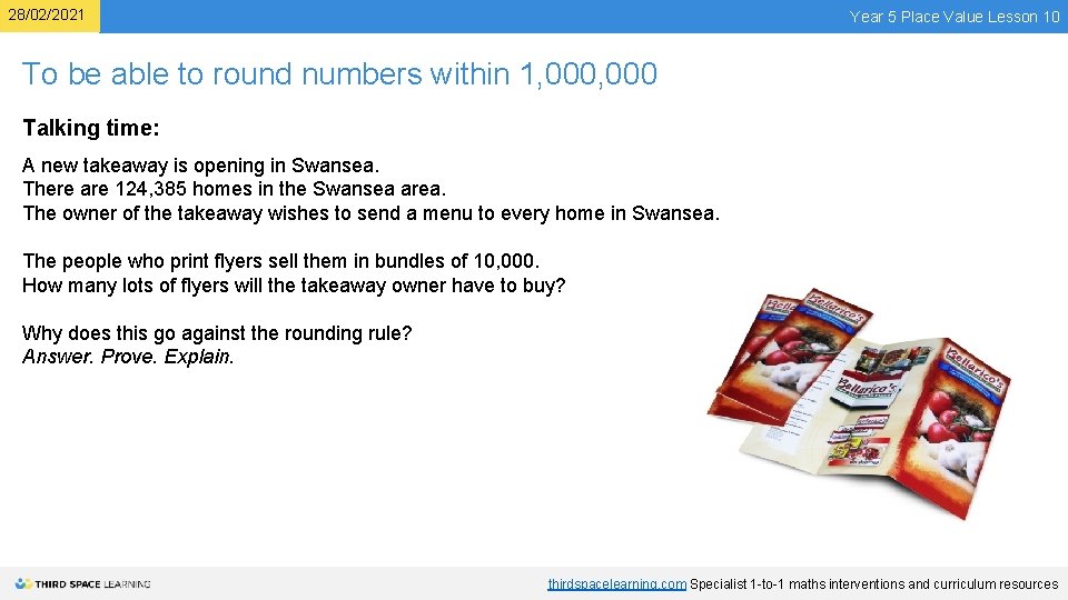 28/02/2021 Year 5 Place Value Lesson 10 To be able to round numbers within