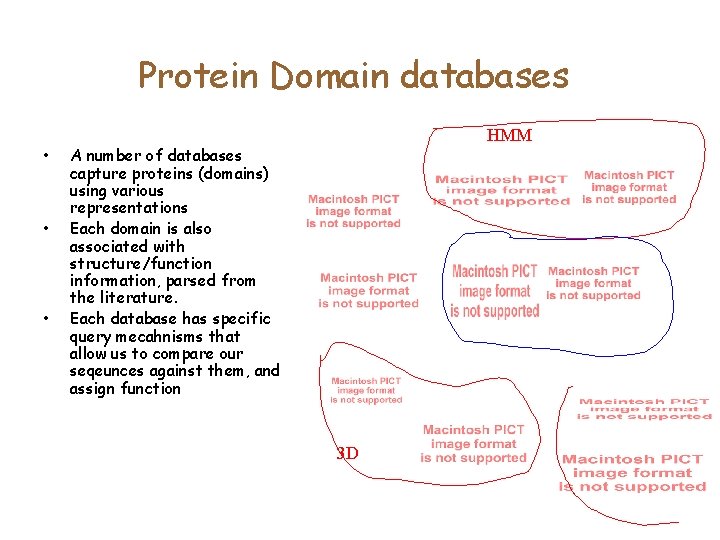 Protein Domain databases • • • HMM A number of databases capture proteins (domains)