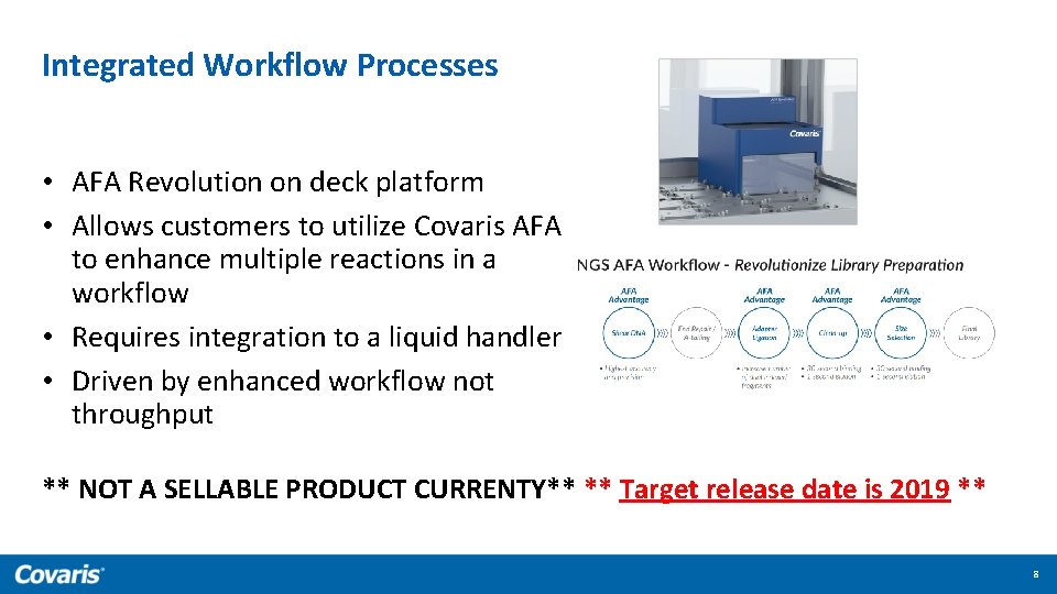 Integrated Workflow Processes • AFA Revolution on deck platform • Allows customers to utilize