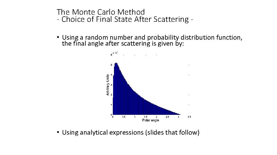 The Monte Carlo Method - Choice of Final State After Scattering • Using a