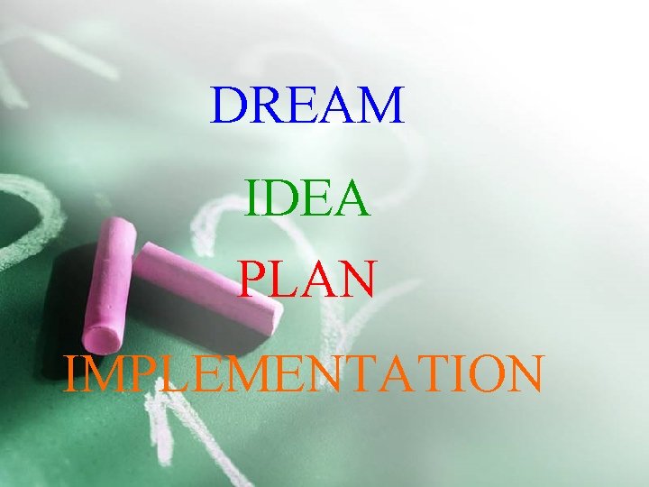 DREAM IDEA PLAN IMPLEMENTATION 