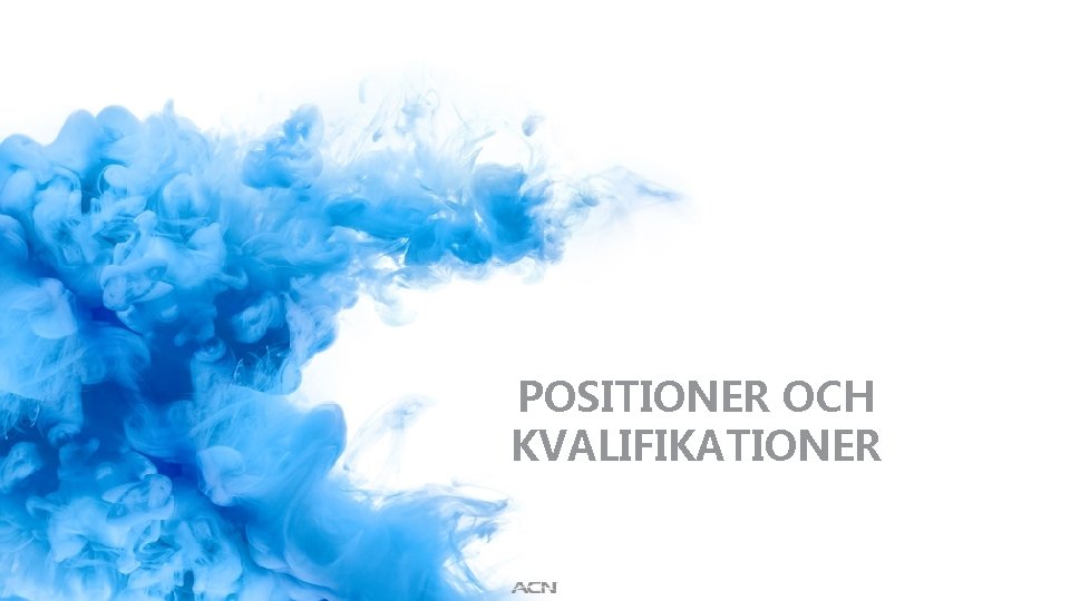 POSITIONER OCH KVALIFIKATIONER 