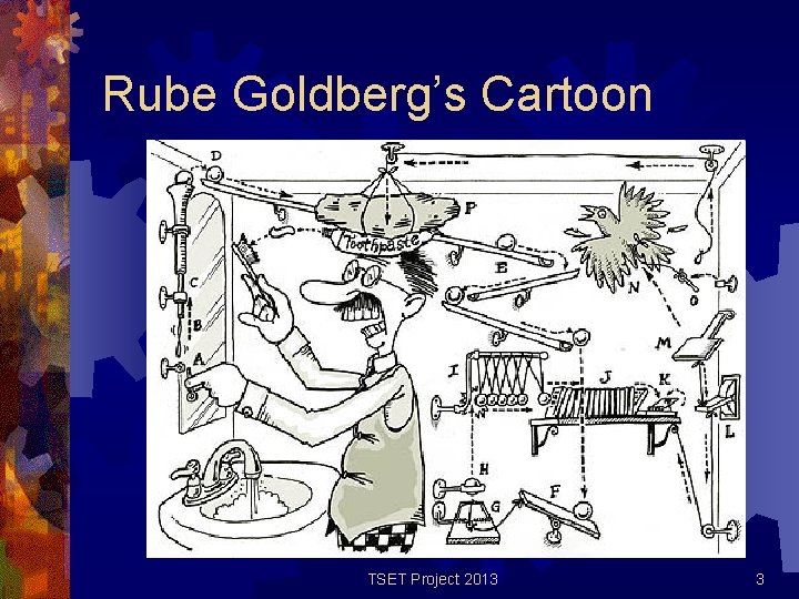 Rube Goldberg’s Cartoon TSET Project 2013 3 Rube Goldberg’s Cartoon TSET Project 2013 3