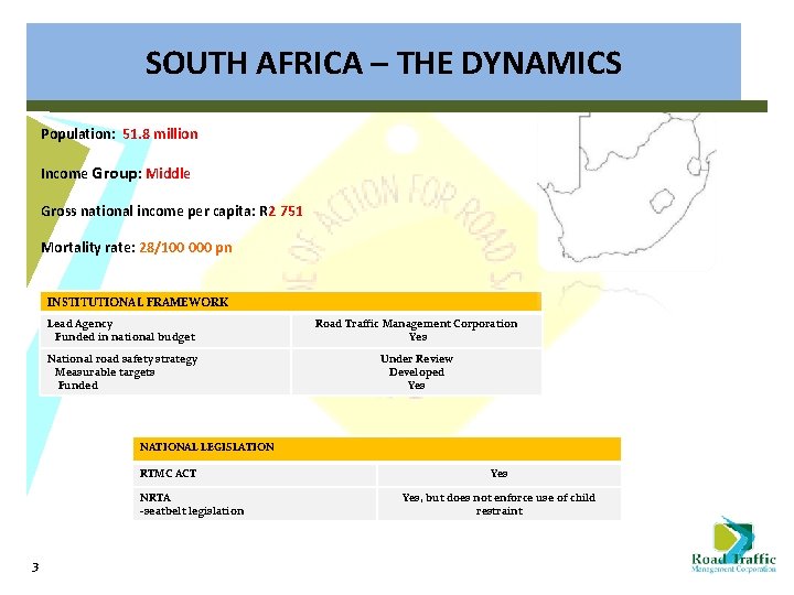 SOUTH AFRICA – THE DYNAMICS Population: 51. 8 million Income Group: Middle Gross national