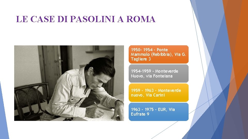 LE CASE DI PASOLINI A ROMA 1950 - 1954 – Ponte Mammolo (Rebibbia), Via