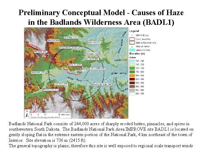 Preliminary Conceptual Model - Causes of Haze in the Badlands Wilderness Area (BADL 1)