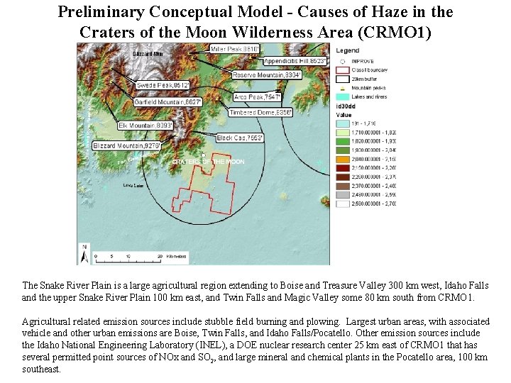 Preliminary Conceptual Model - Causes of Haze in the Craters of the Moon Wilderness