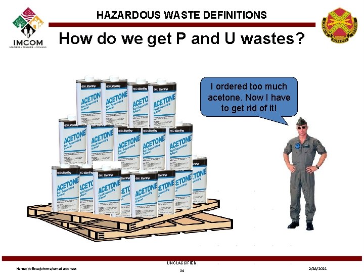 HAZARDOUS WASTE DEFINITIONS How do we get P and U wastes? I ordered too